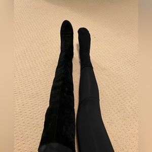 Black suede boots